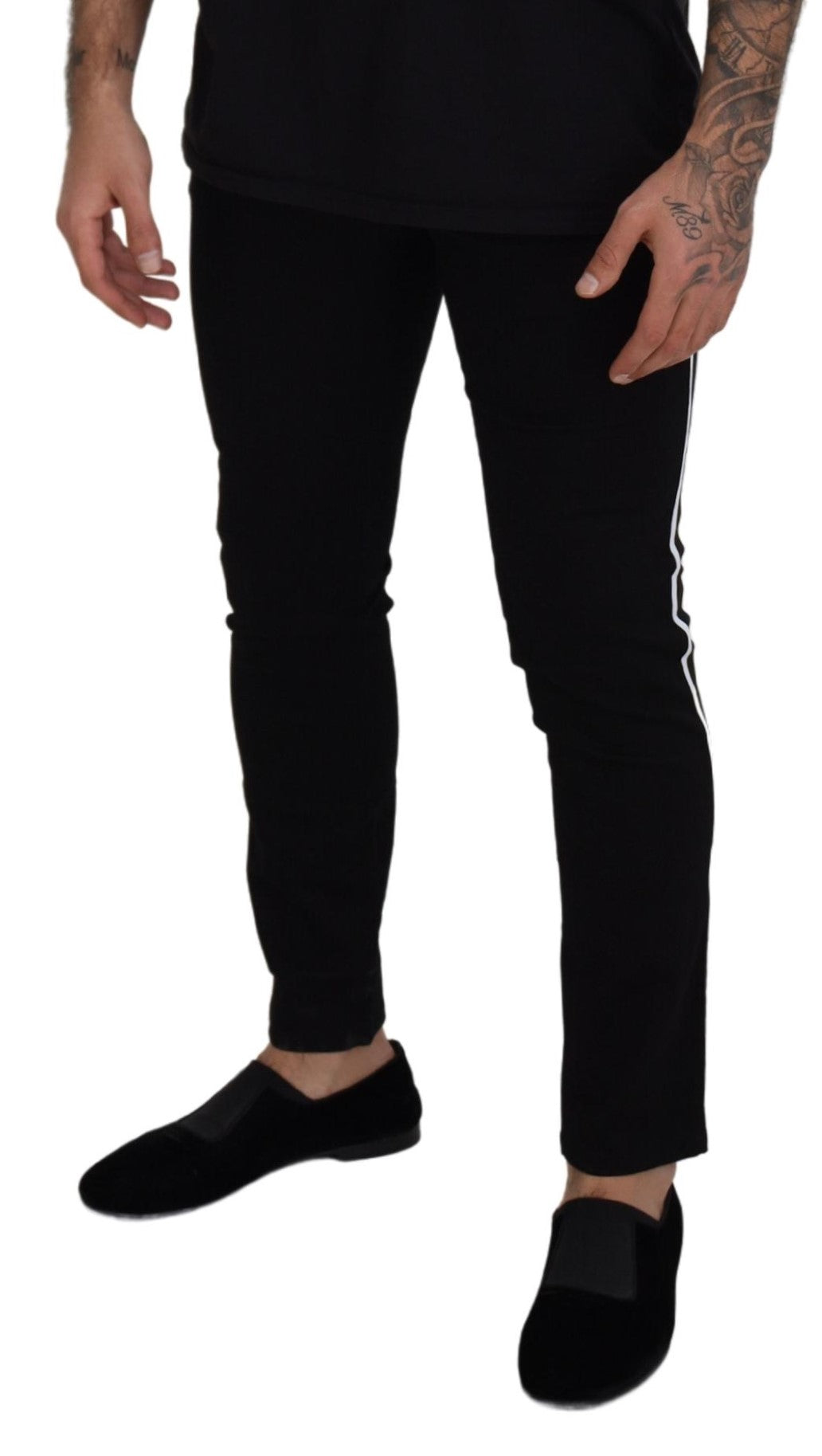 Elegant Black Slim Fit Denim Pants