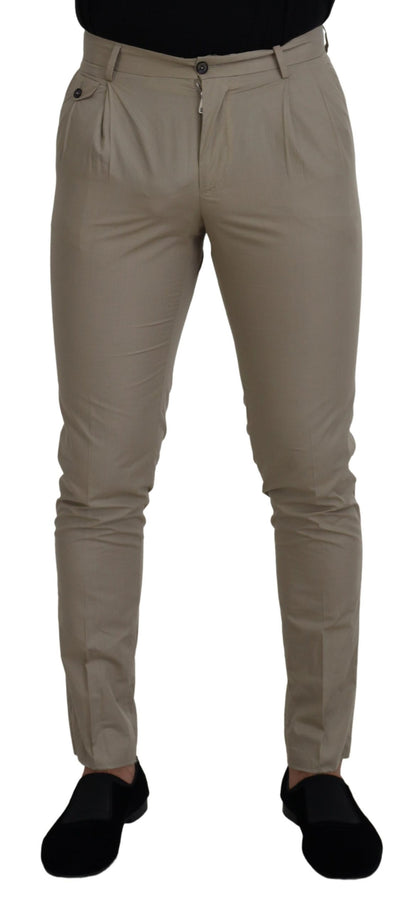 Stunning Beige Italian Cotton Trousers