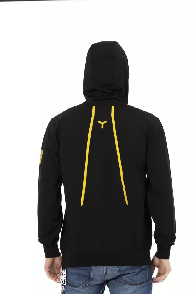 Black Polyester Men Hoodie