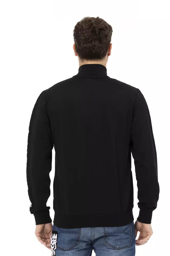 Black Polyester Men Sweatshirt