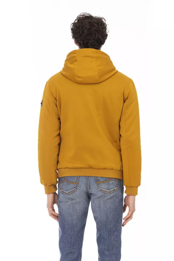 Yellow Polyester Men Jacket