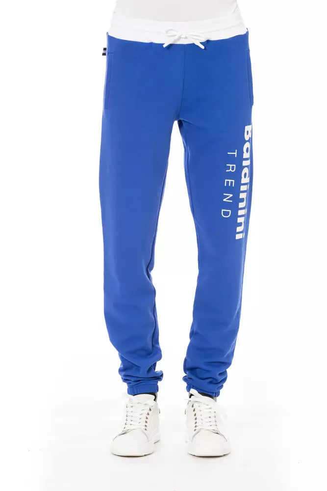 Blue Cotton Men Pants