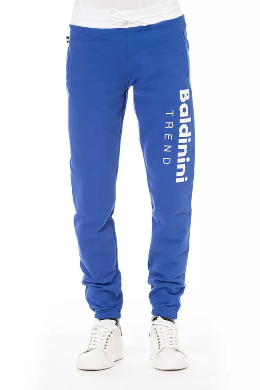 Blue Cotton Men Pant