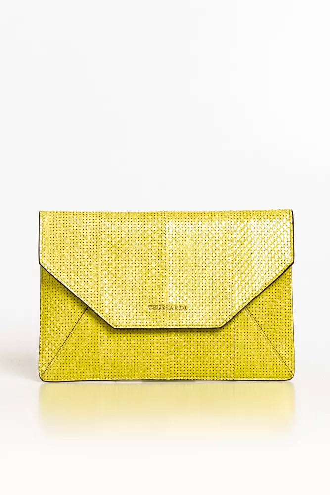 Yellow Leather Women Clutch