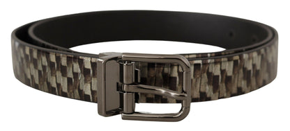 Elegant Leather Silver Buckle Belt