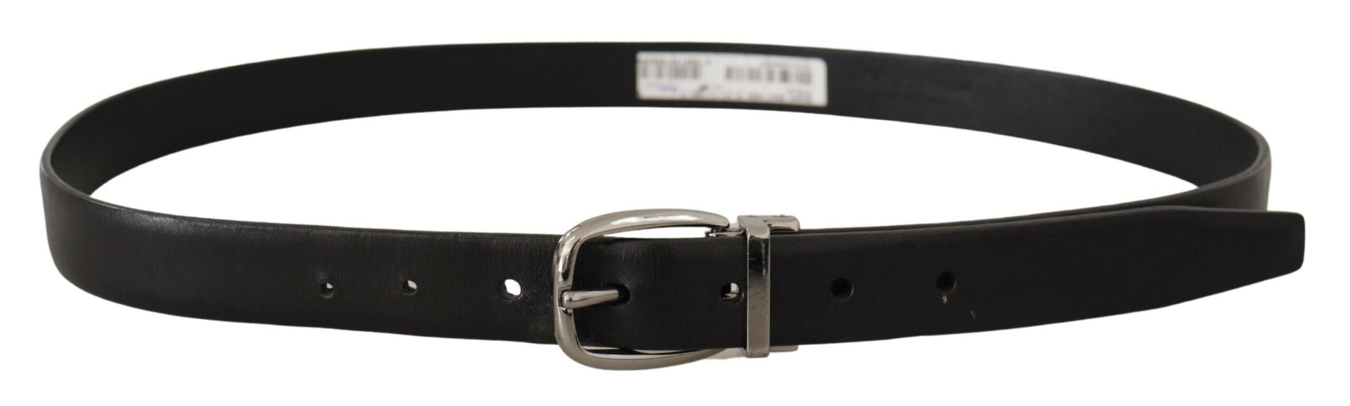 Elegant Black Leather Designer Belt