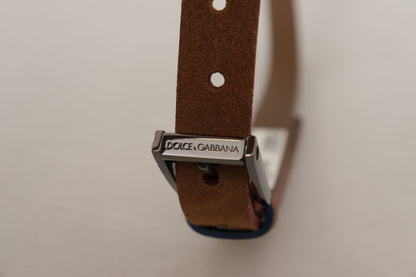 Chic Suede Belt with Logo Engraved Buckle