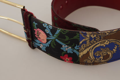 Engraved Logo Multicolor Leather Belt