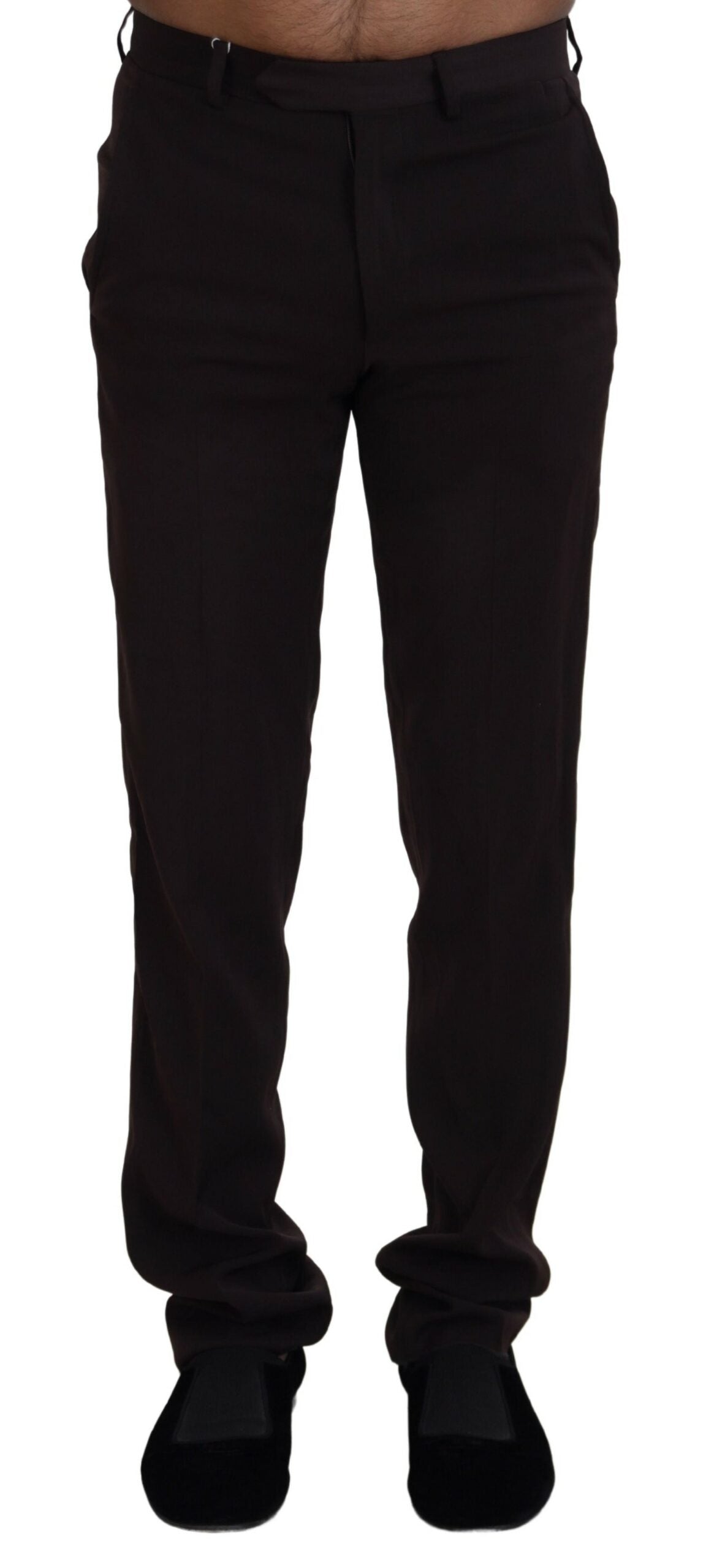 Elegant Brown Italian Dress Pants