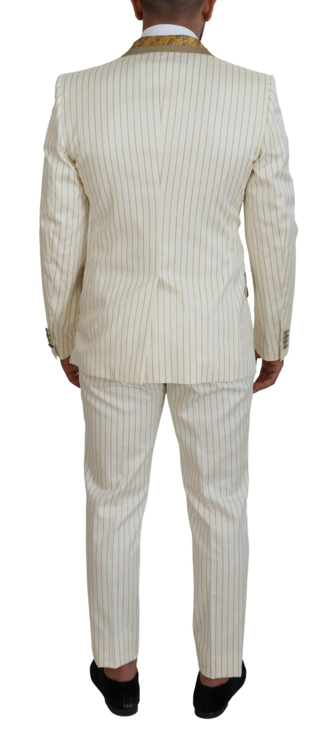 Elegant Off White Double Breasted Suit