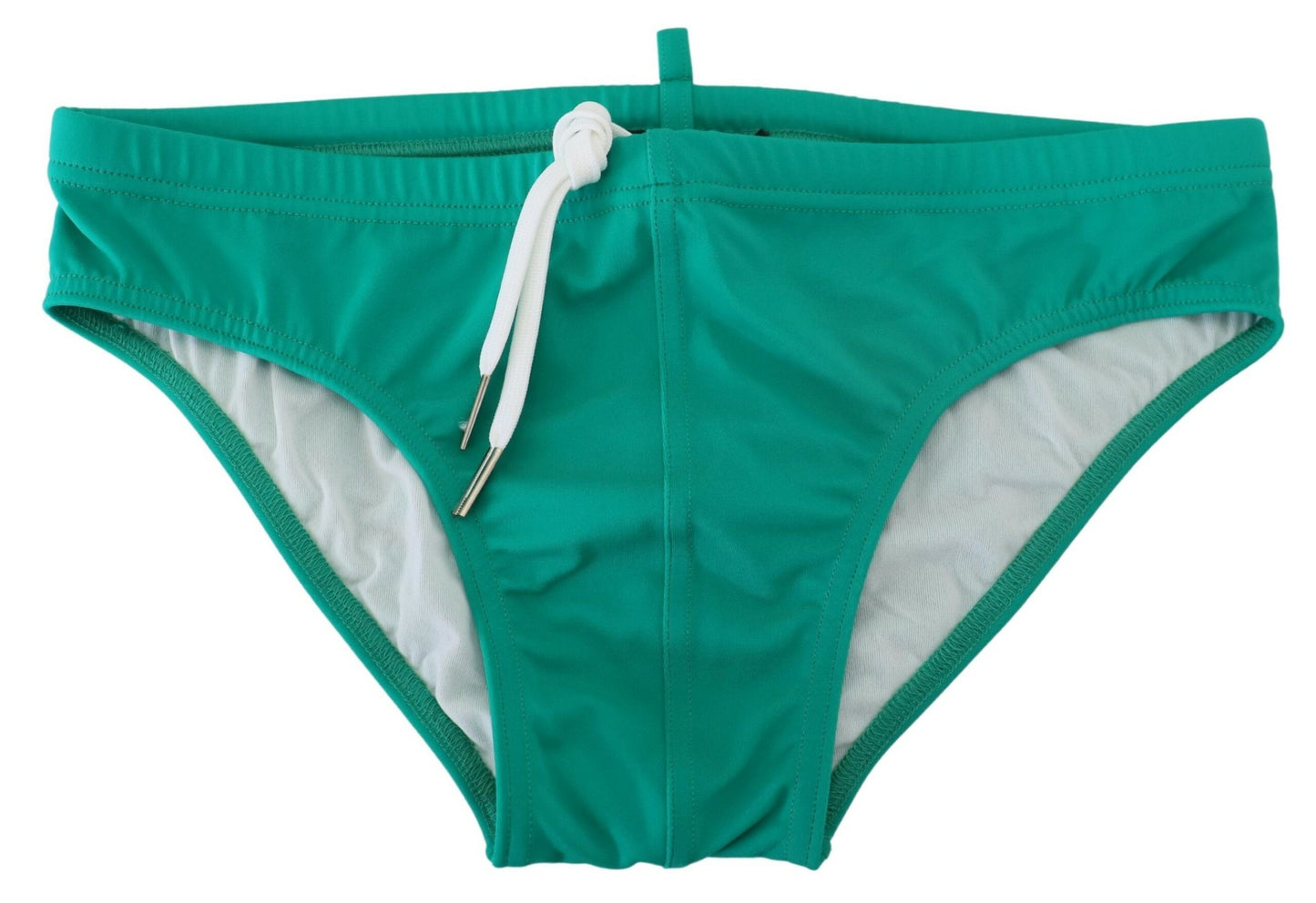 Chic Green Swim Briefs with White Logo