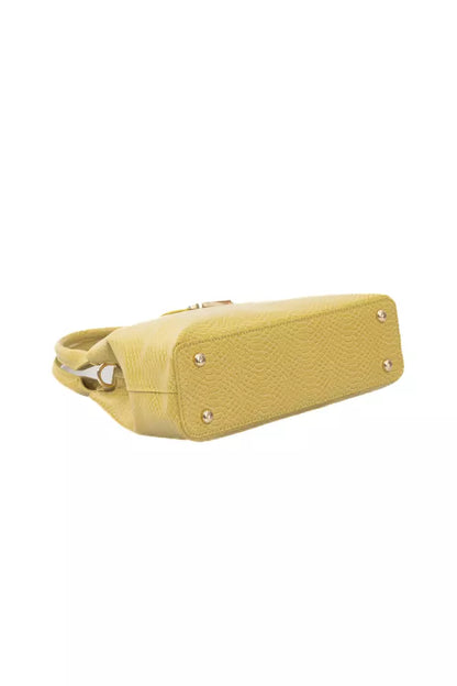 Yellow Polyurethane Women Crossbody Bag