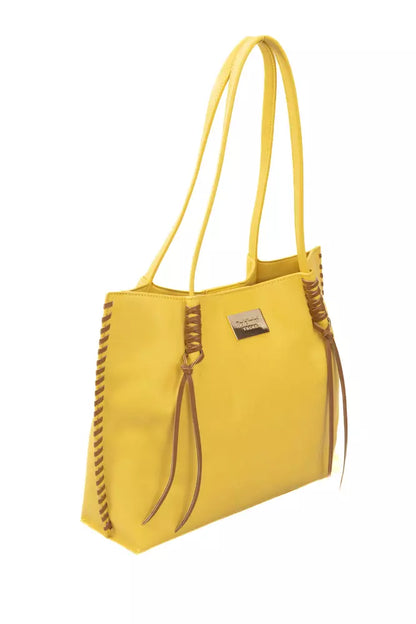 Yellow Polyurethane Women Handbag