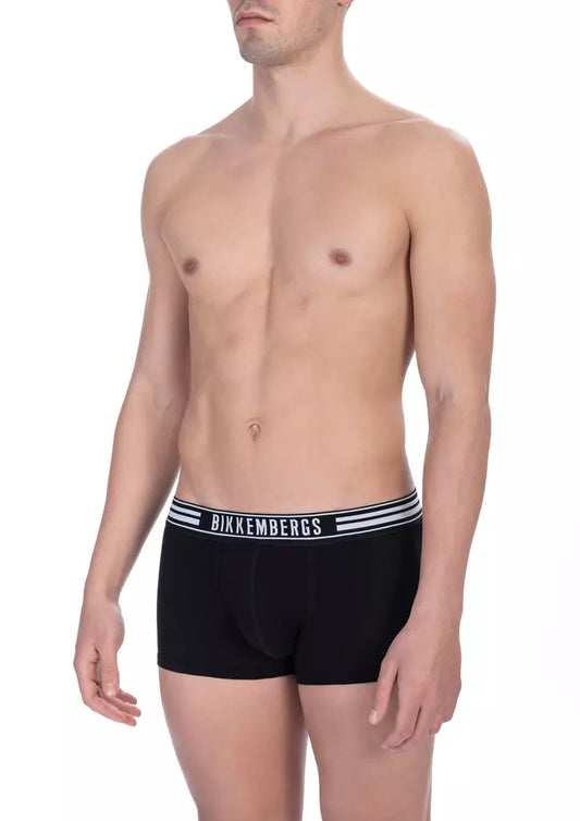 Black Cotton Men Underwear Trunk Pack