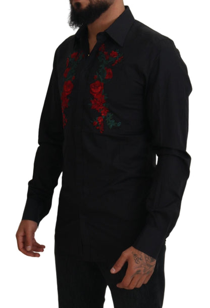 Elegant Floral Embroidered Cotton Shirt