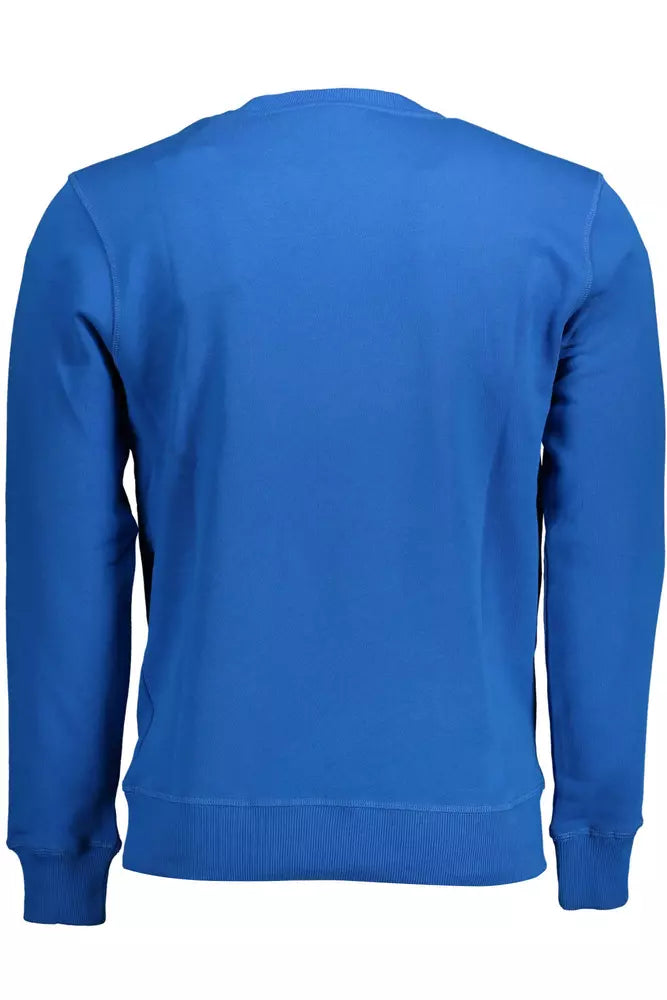 Blue Cotton Men Sweater