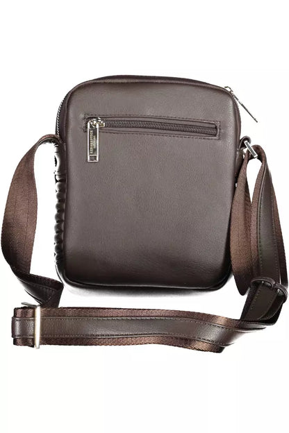 Brown Polyester Men Shoulder Bag