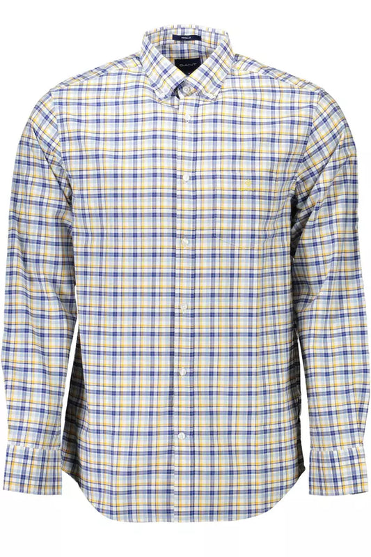 Yellow Cotton Men Shirt