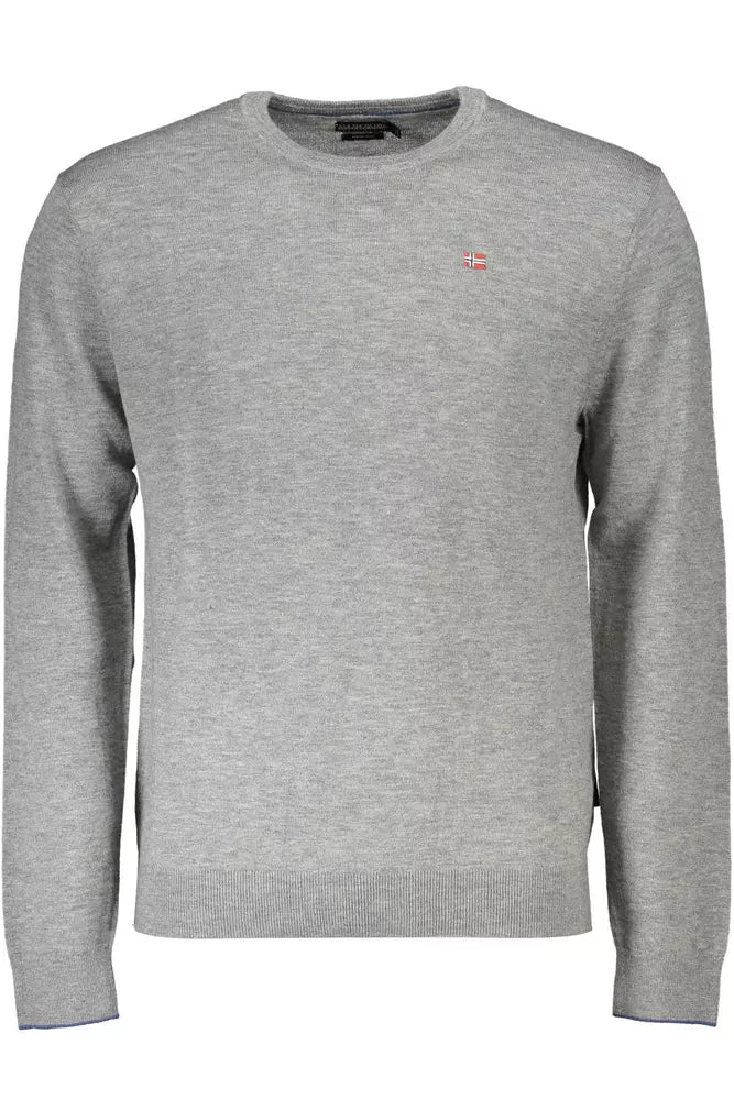 Gray Wool Men Sweater