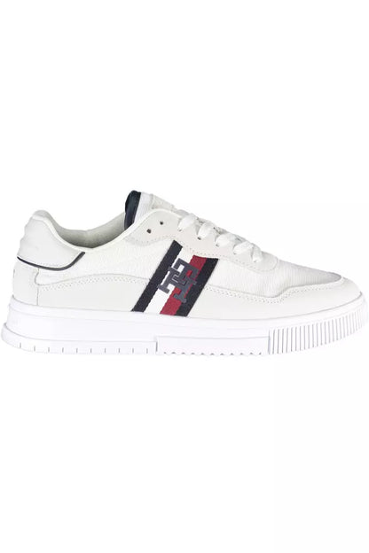 White Polyester Men Sneaker