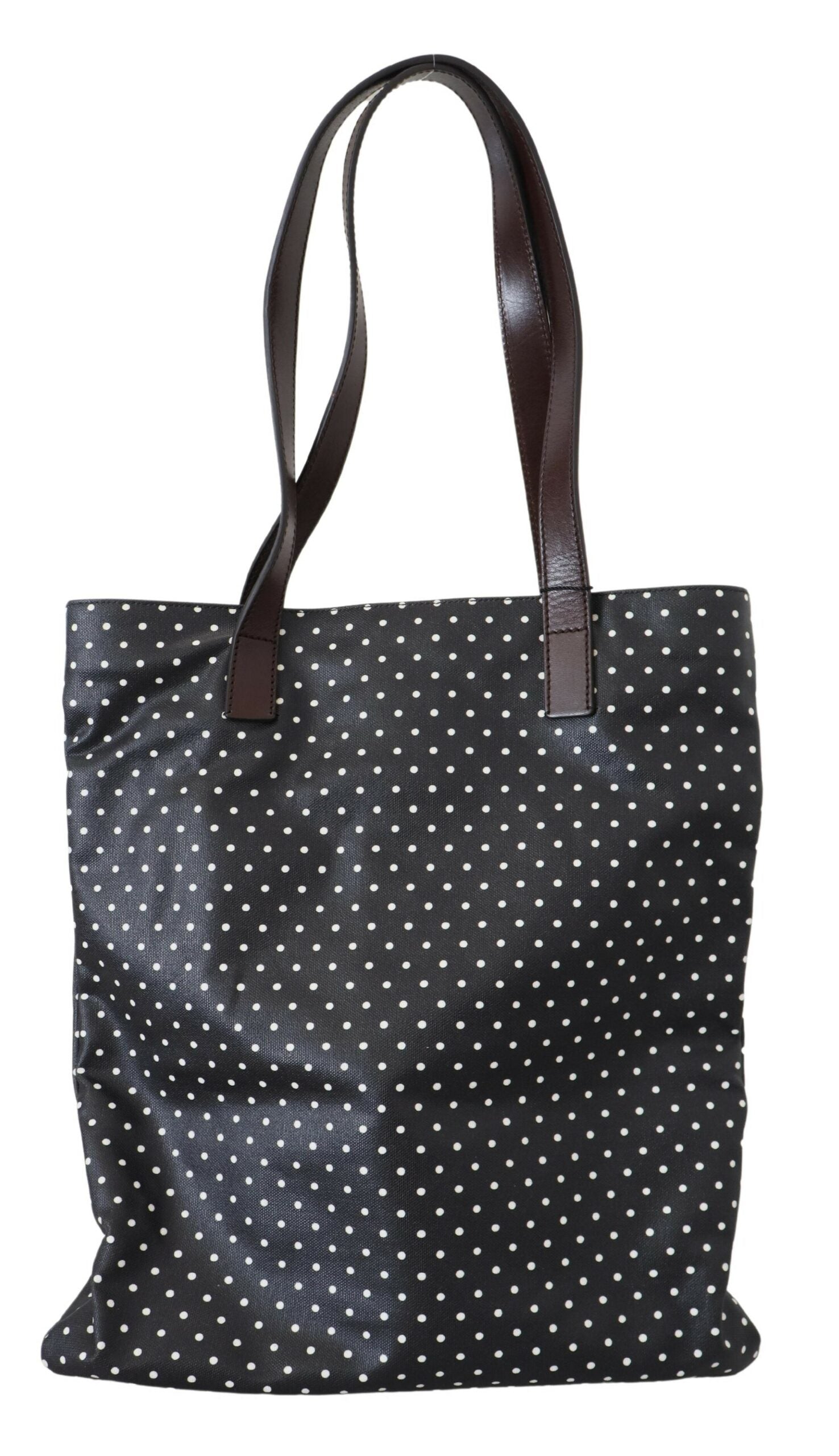 Elegant Canvas & Leather Tote Bag - Black & White