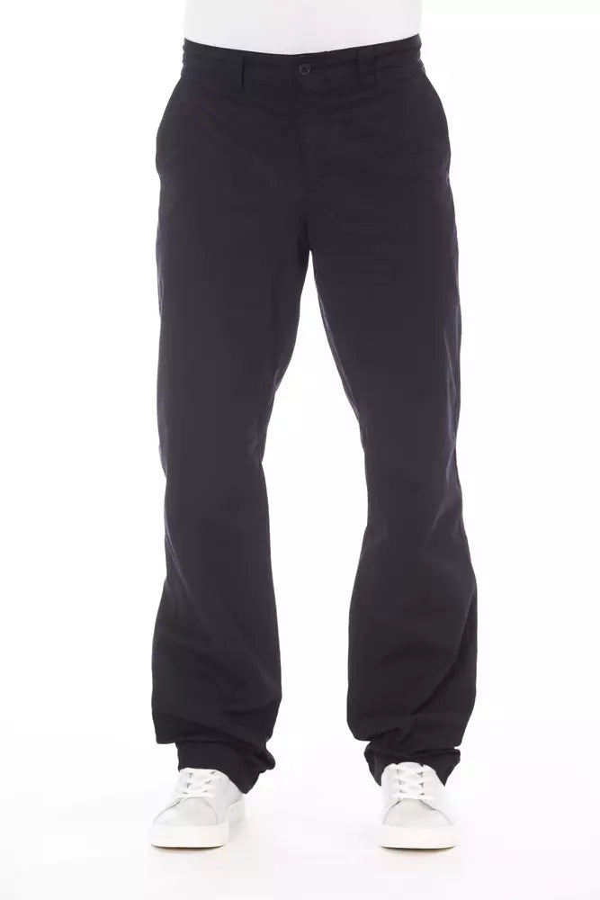 Blue Cotton Men Pants