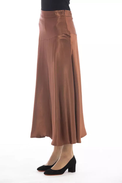 Brown Viscose Women Skirt