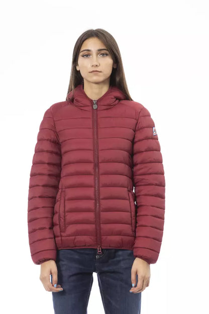 Red Nylon Women Jacket