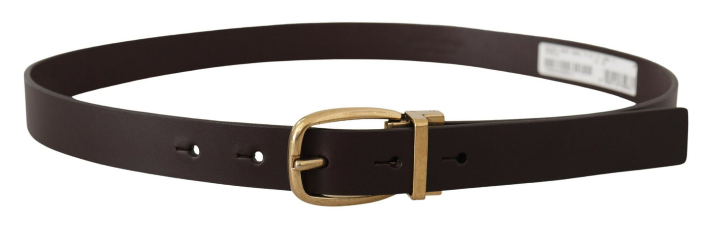 Elegant Dark Brown Leather Belt