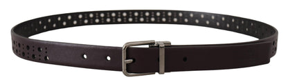 Elegant Dark Purple Leather Belt