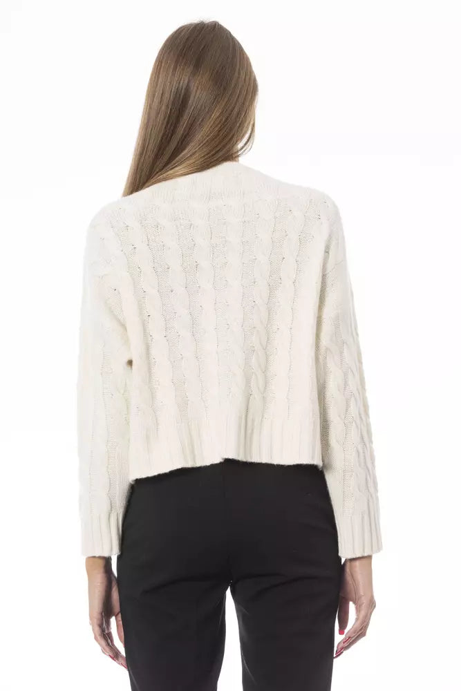 Beige Wool Women Sweater