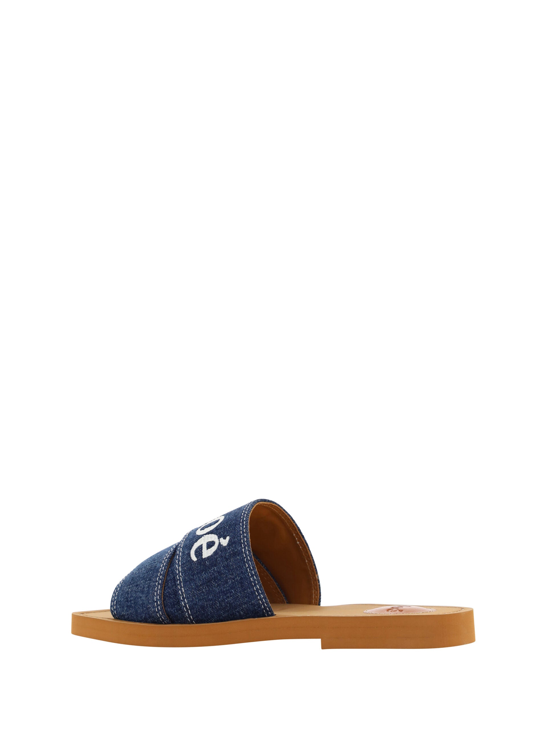 Sumptuous Cotton Woody Slide Sandals in Denim Blue