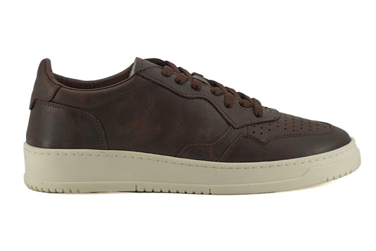 Exclusive Leather Fabric Sneakers in Brown