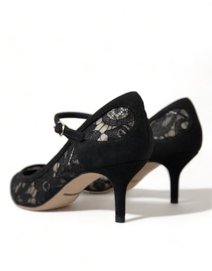 Elegant Black Taormina Lace Heels