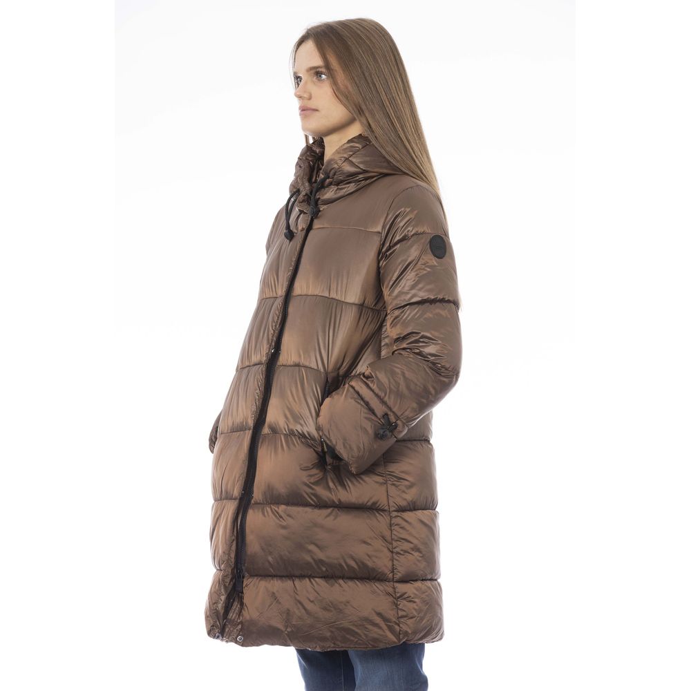 Brown Nylon Women Jacket