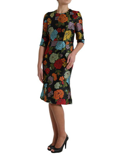 Elegant Floral Embroidered Pencil Dress