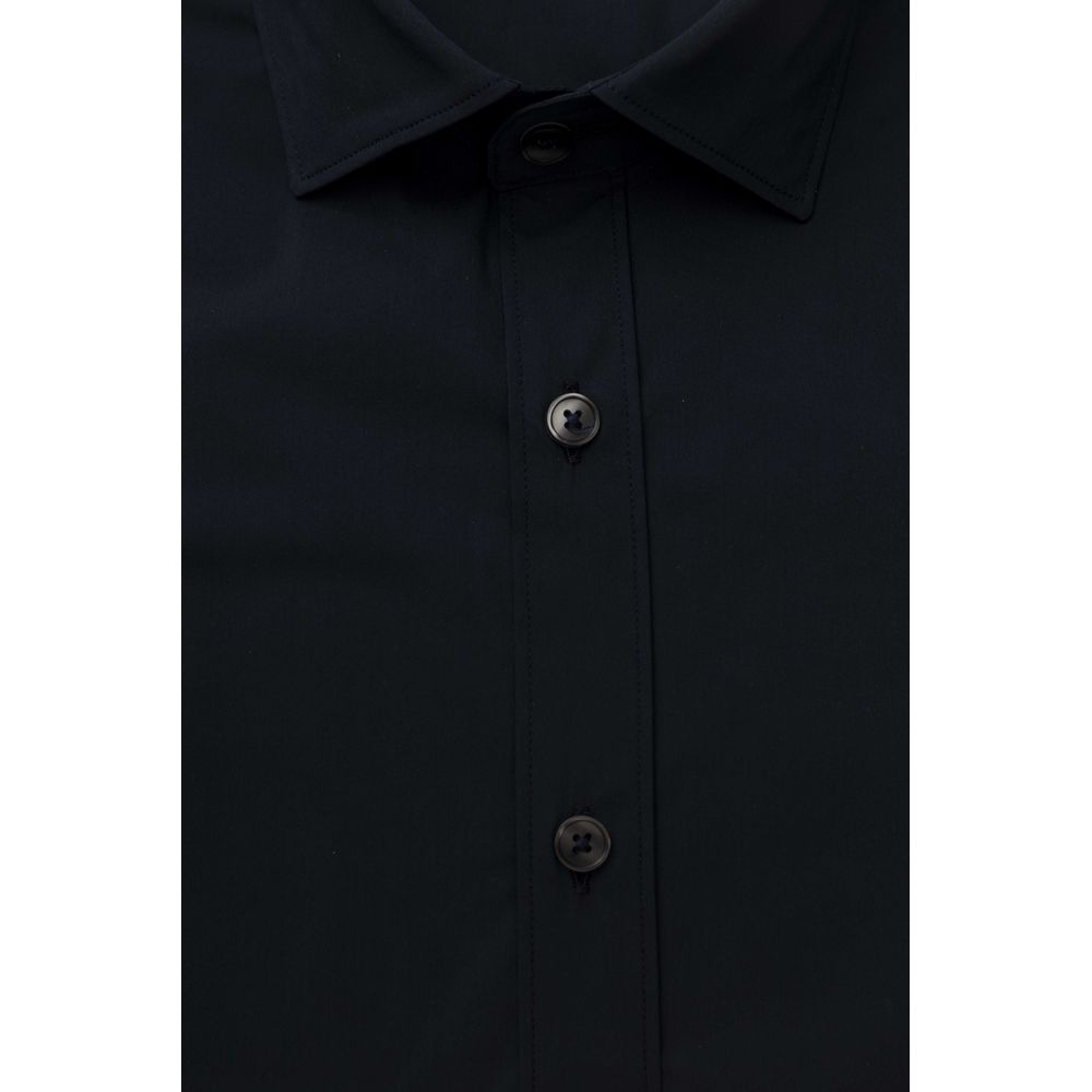 Blue Cotton Men's Slim Shirt