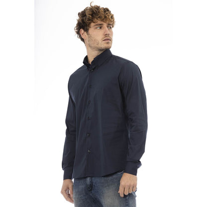 Blue Cotton Men Shirt