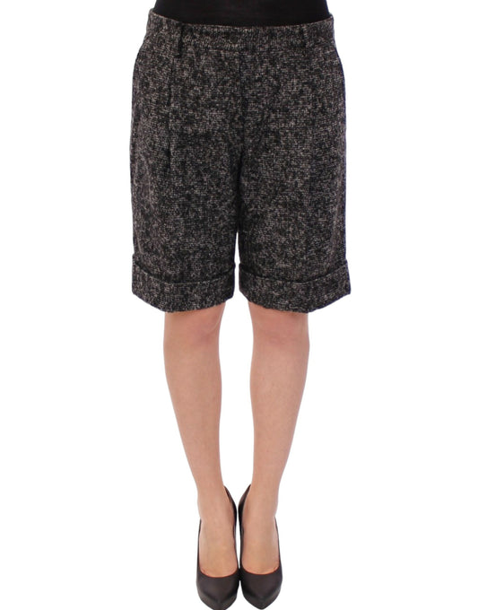 Elegant Gray Alpaca Blend Shorts