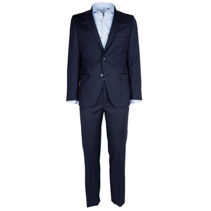 Blue Wool Men Suit