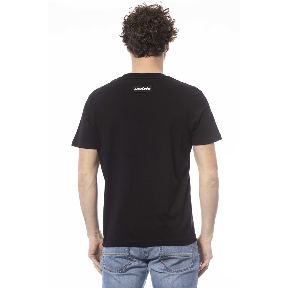 Black Cotton Men T-Shirt