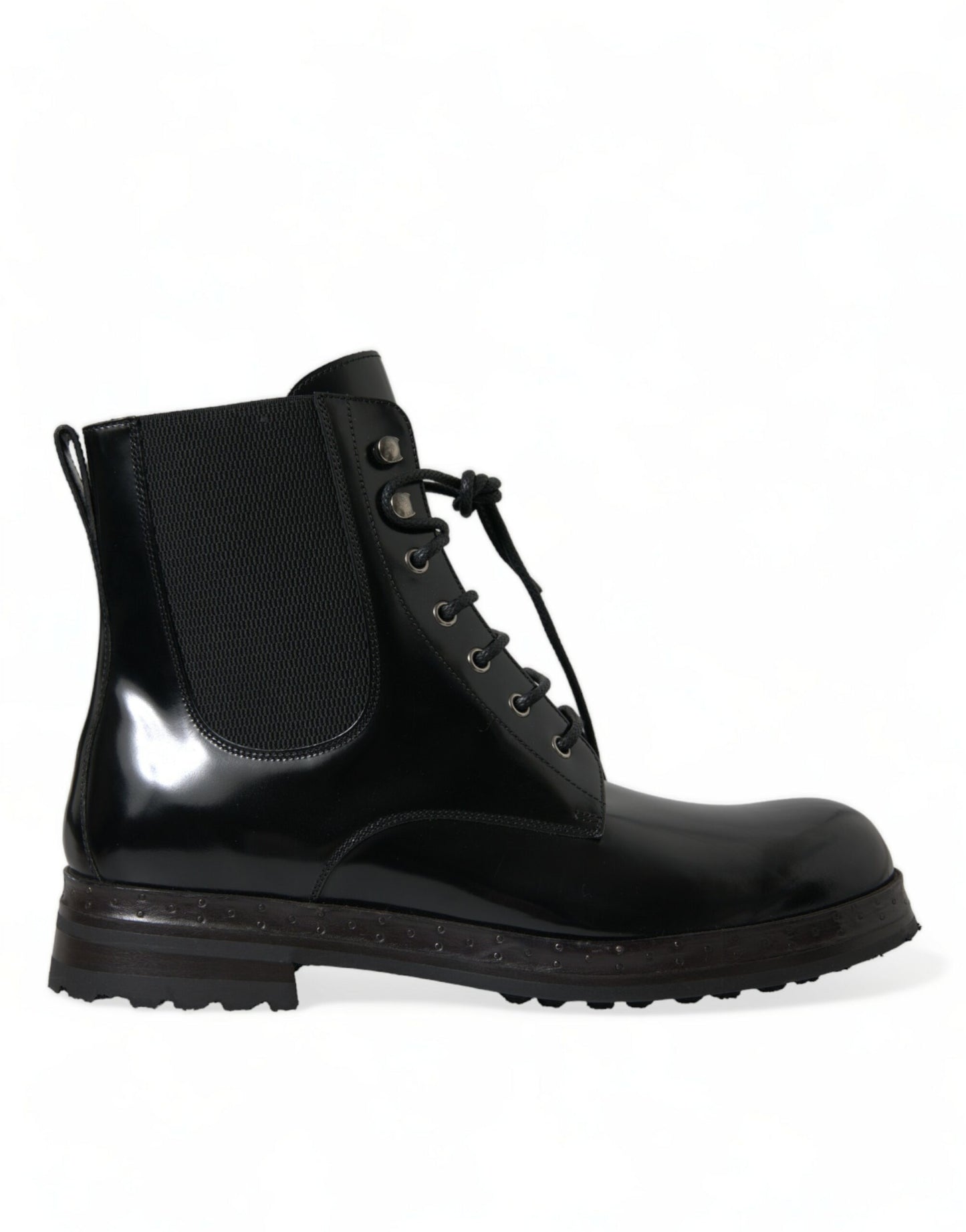 Elegant Black Leather Mid Calf Men's Boots