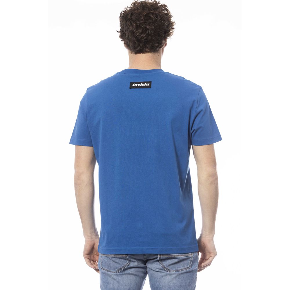 Blue Cotton Men T-Shirt