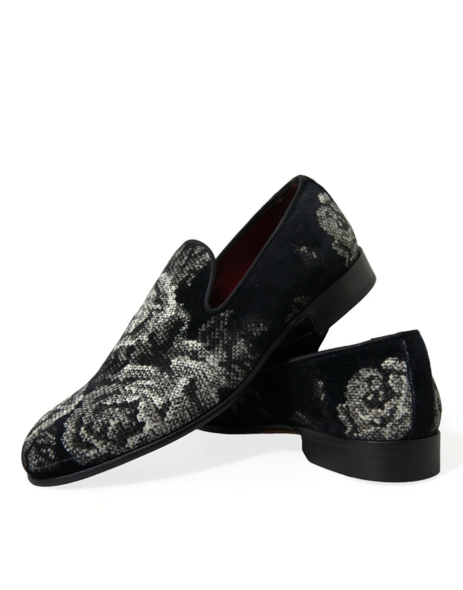 Elegant Floral Velvet Loafers