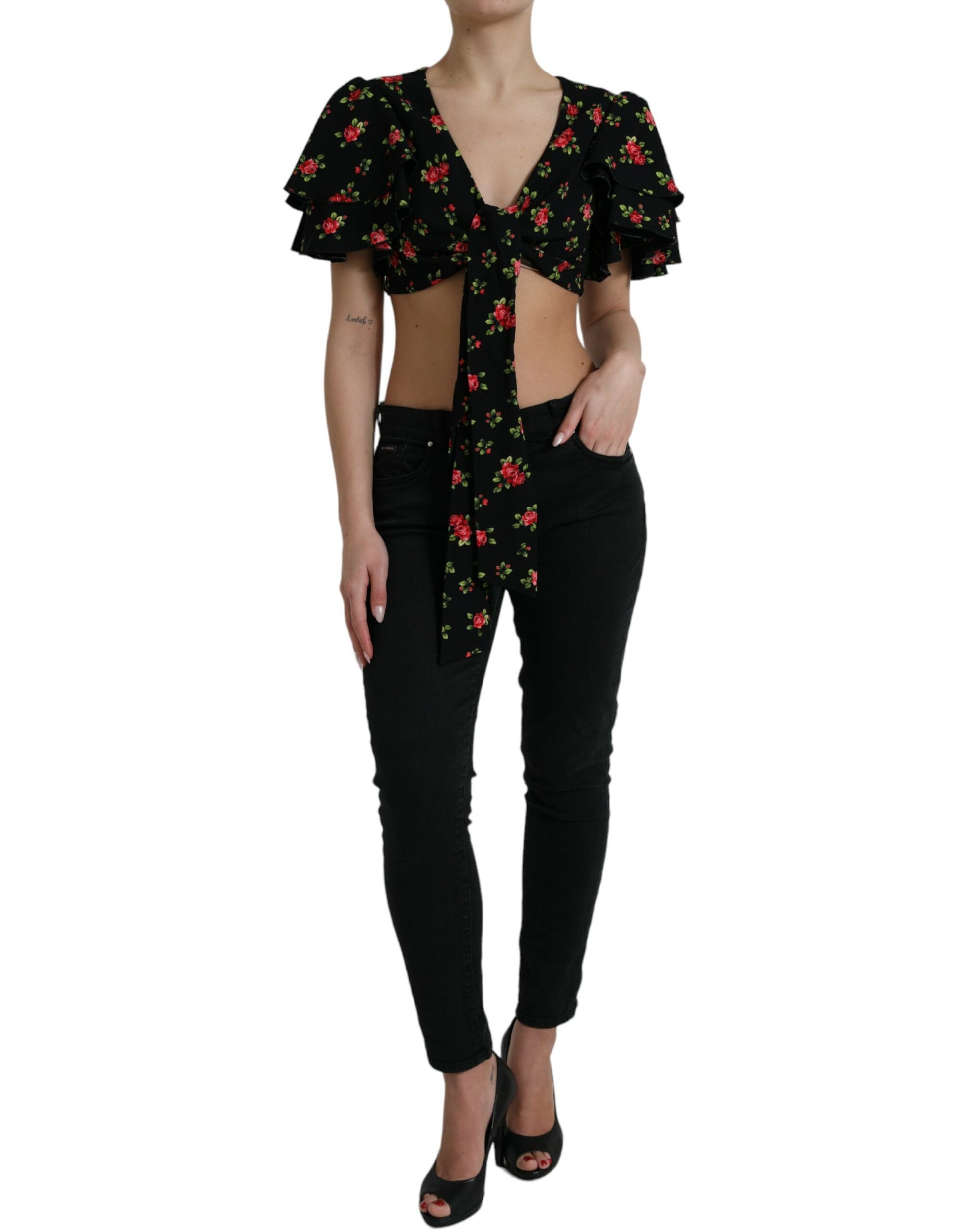 Floral Print Cropped Top Luxe Fashion