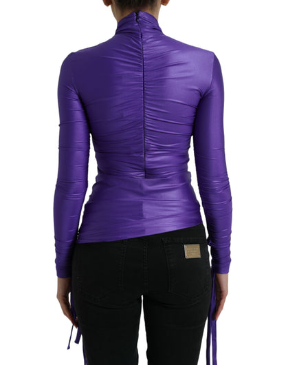 Elegant Long Sleeve Zip-Back Top