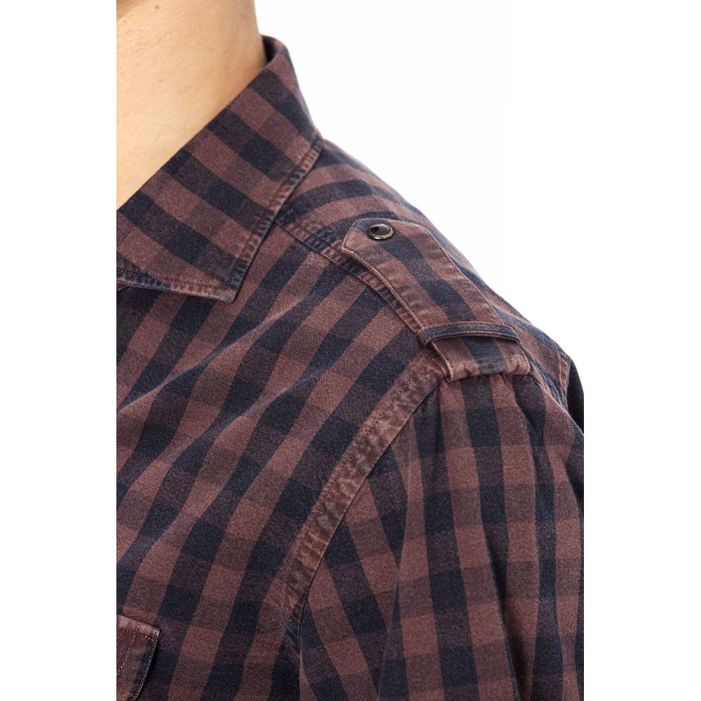 Burgundy Cotton Men Shirt