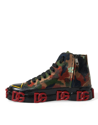 Multicolor High-Top Sneakers with Luxe Appeal