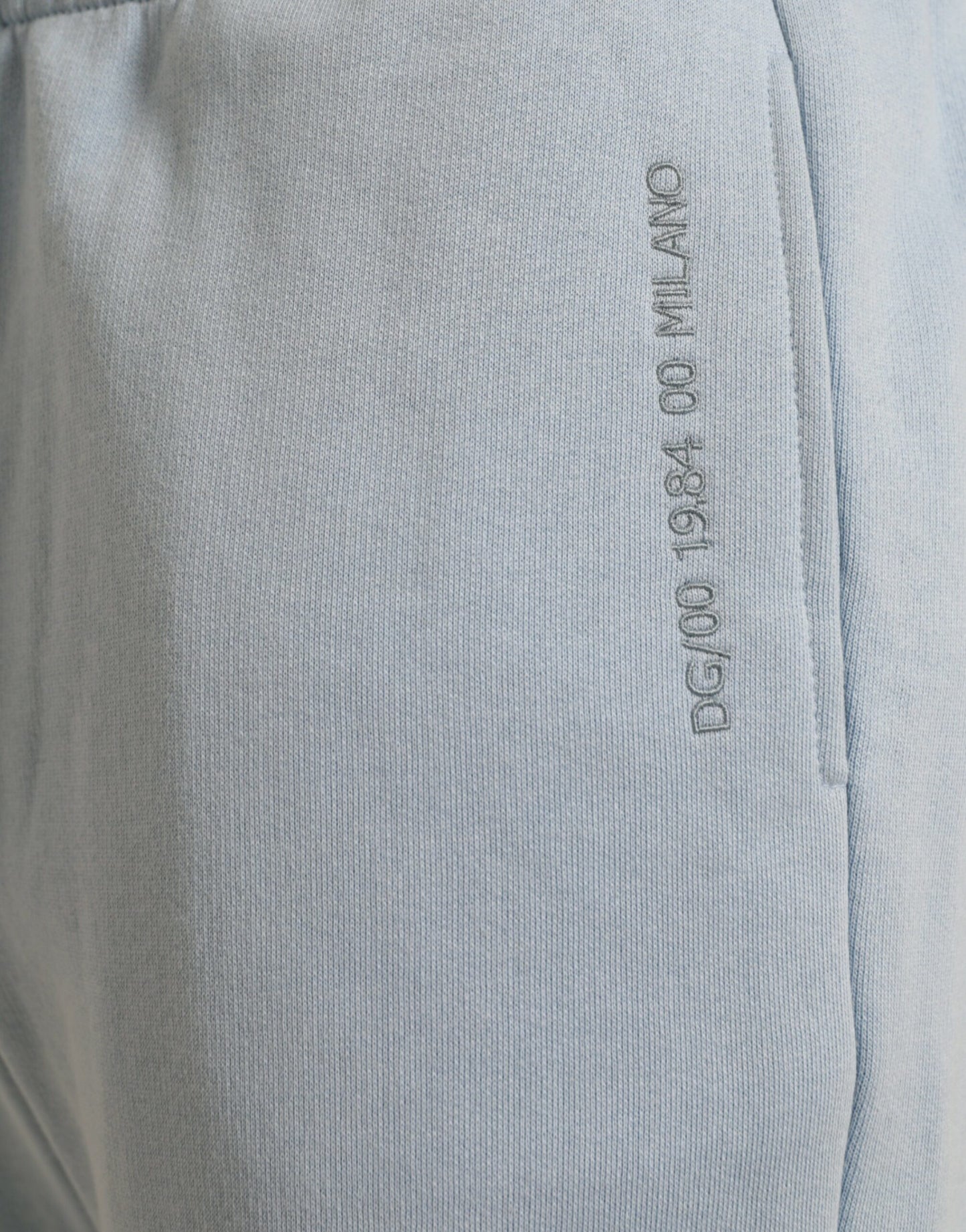 Elegant Light Blue Cotton Blend Joggers