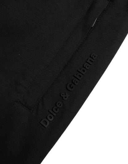 Elegant Black Jogger Pants - Cotton & Nylon Blend